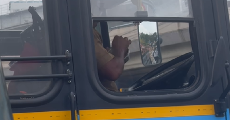Bangalore Traffic Diaries: Bus Driver Finishes All His Lunch While Stuck In Traffic