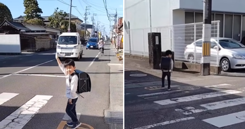 Little Boy Bows After Crossing The Road, The Internet Admits This Can Only Happen In Japan