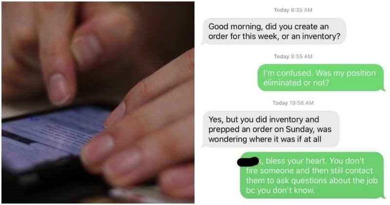 Toxic Boss Fires Employee, Then Bombards Him With Texts Demanding Job Updates