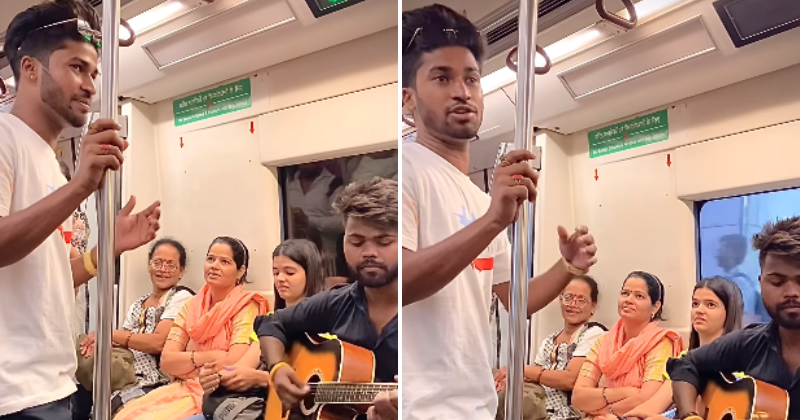 One Man's Charming Performance Of 'Allah Ke Bande' In Delhi Metro Takes The Internet By storm