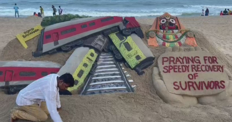 Sudarsan Pattnaik faces backlash over 'insensitive' sand art depicting Odisha train tragedy